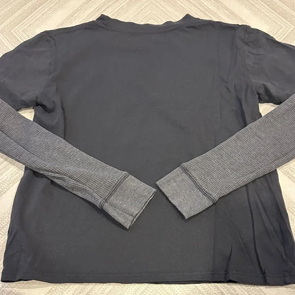 Rowdy Sprout Kids Foo Fighters Black & Grey Layered Long Sleeve Shirt Size 8